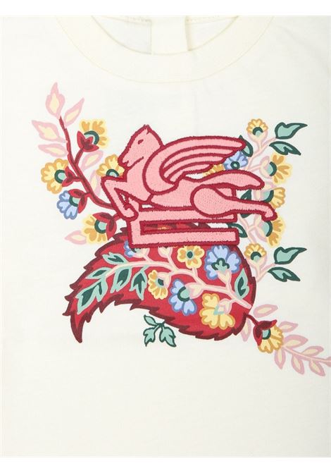 T-Shirt Avorio Con Logo e Stampa Paisley Floreale ETRO KIDS | GV8040-Z2081105