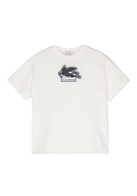 White T-Shirt With Logo Patch ETRO KIDS | GV8P51-Z2081101