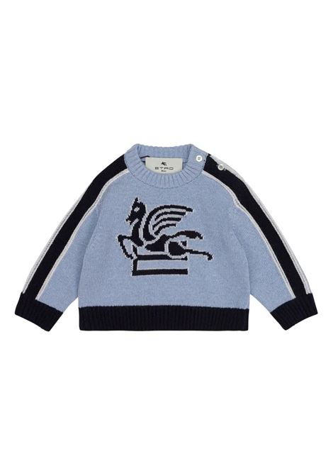 Blue Sweater With Etro Pegasus Logo ETRO KIDS | GV9500-Z2498603