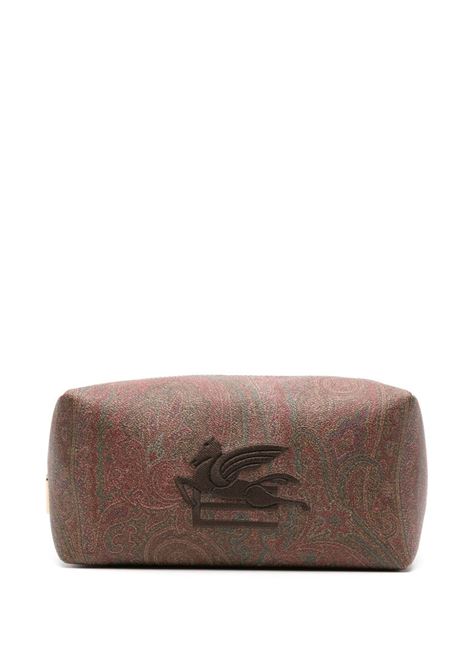 ETRO Necessaire Grande Con Motivo Paisley Jacquard Marrone - ETRO