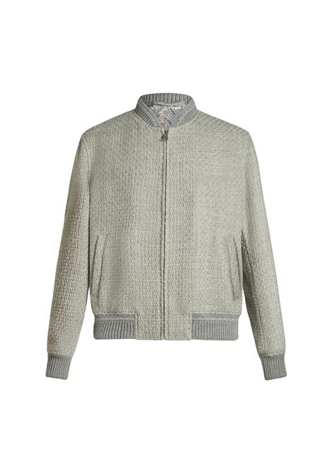 ETRO Bomber In Lana Grigio Chiaro - ETRO