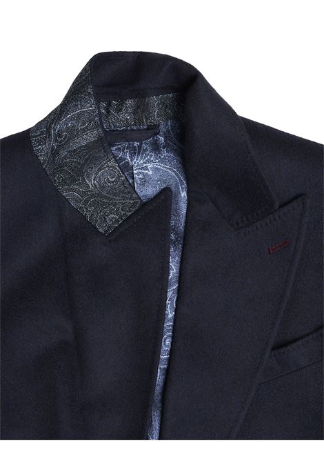 Navy Blue Cashmere Double Breasted Blazer ETRO | MRCA0026-99TU2H8B0387