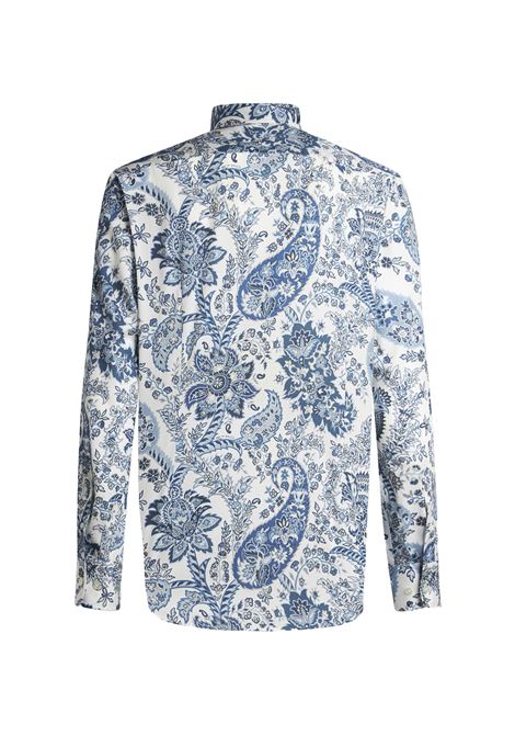 Navy Blue Floral Paisley Shirt ETRO | MRIB0001-99SA5A9X0801