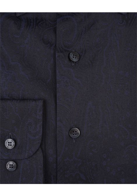 Navy Blue Jacquard Paisley Shirt ETRO | MRIB0001-AQ043B0065