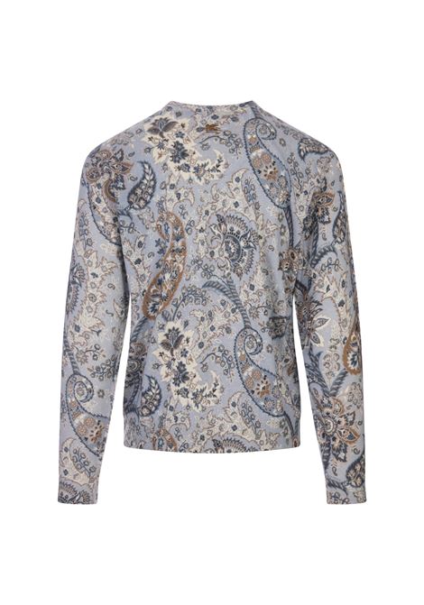 Light Blue Sweater With Floral Paisley Print ETRO | MRKF0003-AK350S9880