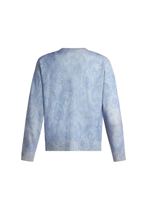 Light Blue Pullover With Inlaid Paisley Motif ETRO | MRKF0075-AK349B1932