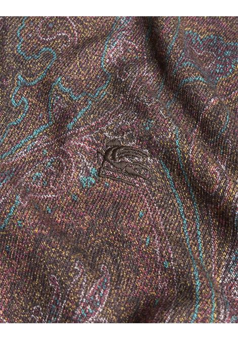 Polo Bordeaux In Misto Seta e Cashmere Con Stampa Paisley ETRO | MRKN0001-AK464X0865