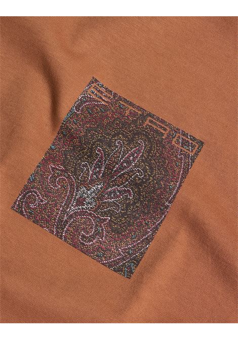 Orange T-Shirt With Paisley Patch ETRO | MRMA0002-AK473X0825