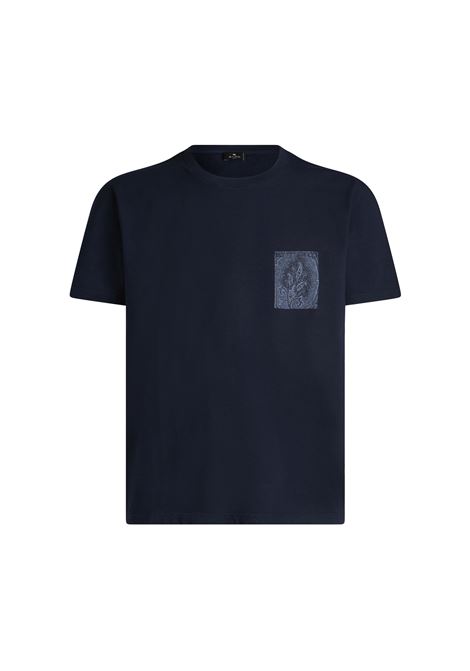 T-Shirt Blu Navy Con Patch Paisley ETRO | MRMA0002-AK473X0883