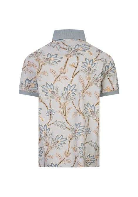 Light Blue Polo Shirt With Floral Print ETRO | MRMD0004-AJ222X0880