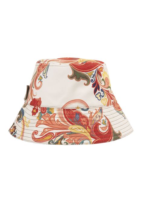 White Bucket Hat With Paisley Print ETRO | WAQA0008-99SA5D1X0801