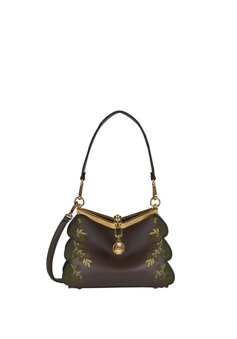 ETRO Borsa Vela Piccola Marrone Con Ricamo - ETRO