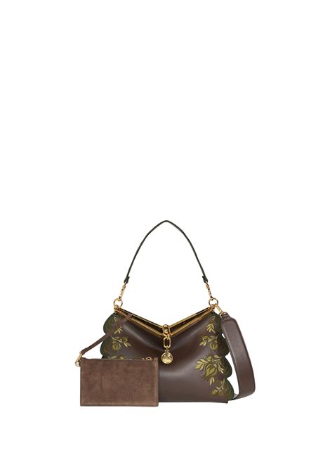 ETRO Borsa Vela Media Marrone Con Ricamo - ETRO