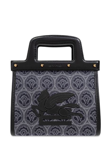 Medium Love Trotter Shopping Bag In Blue Jacquard Denim ETRO | WP1D0014-AQ037F0213