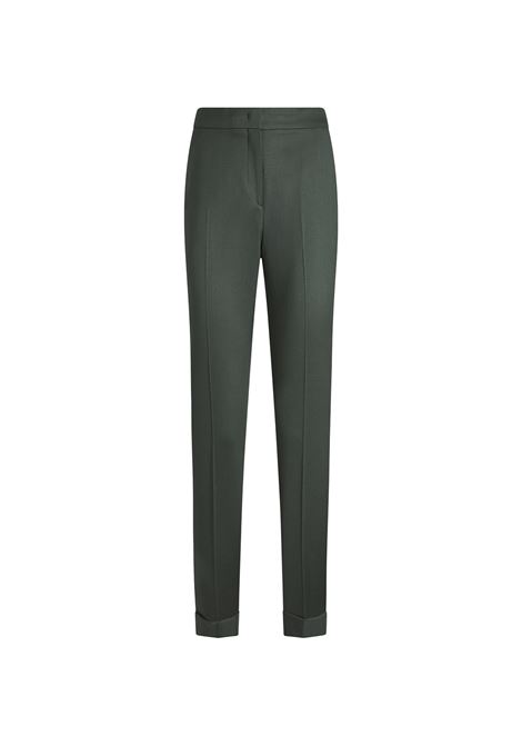 Pantaloni Cropped In Lana Stretch Verde Scuro ETRO | WREA0002-99TUBK3V0687
