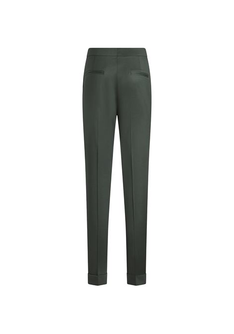 Dark Green Stretch Wool Cropped Trousers ETRO | WREA0002-99TUBK3V0687