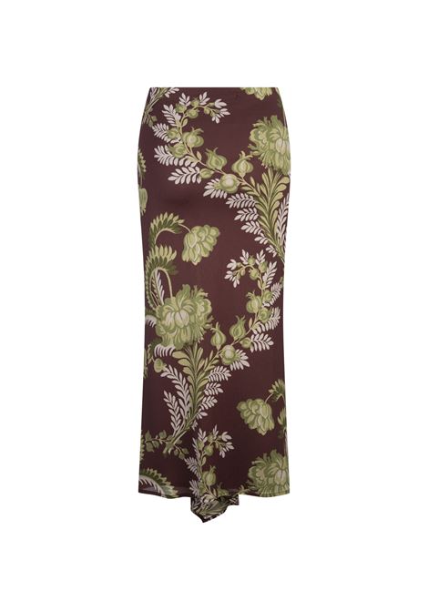 Bordeaux Midi Skirt With Floral Foliage Print ETRO | WRFA0070-AK550X0829