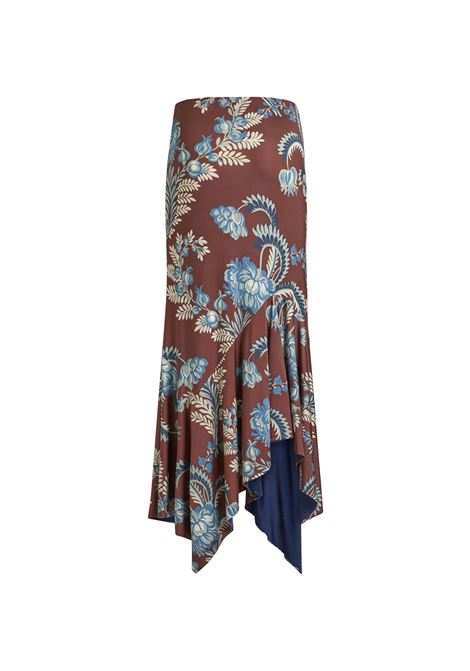 Burgundy Printed Jersey Midi Skirt ETRO | WRFA0089-99IAS26X0827