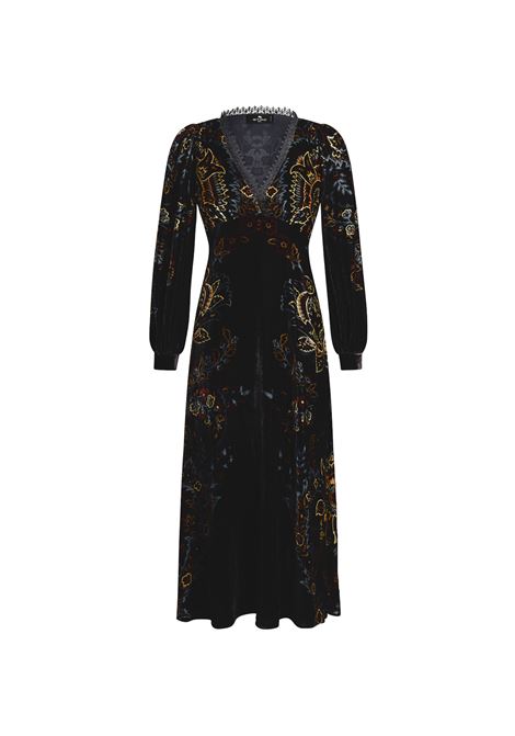 Black Printed Velvet Long Dress ETRO | WRHA0174-99SPD75X0810