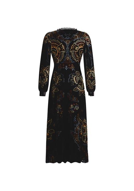 Black Printed Velvet Long Dress ETRO | WRHA0174-99SPD75X0810