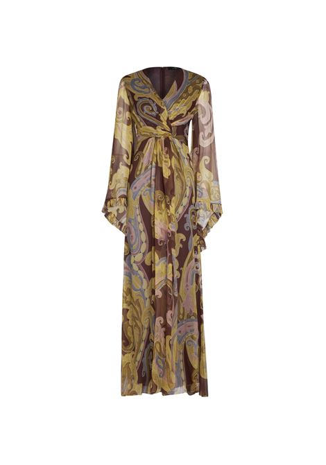 Burgundy Printed Silk Long Dress ETRO | WRHA0230-99SA1F4X0826