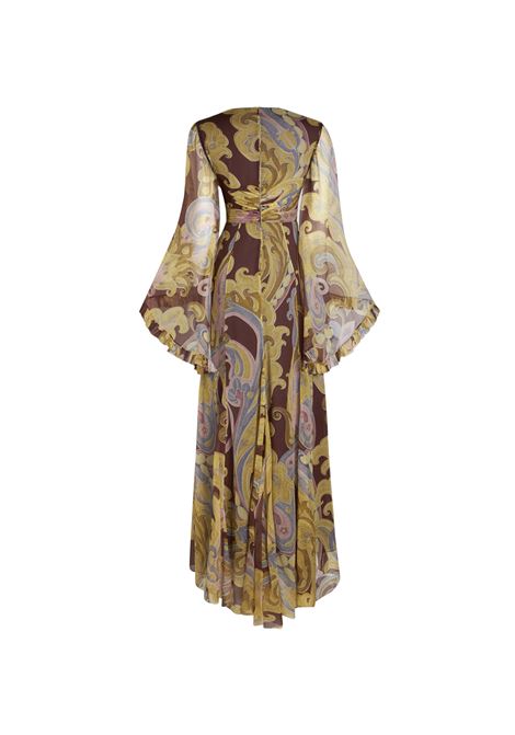 Burgundy Printed Silk Long Dress ETRO | WRHA0230-99SA1F4X0826