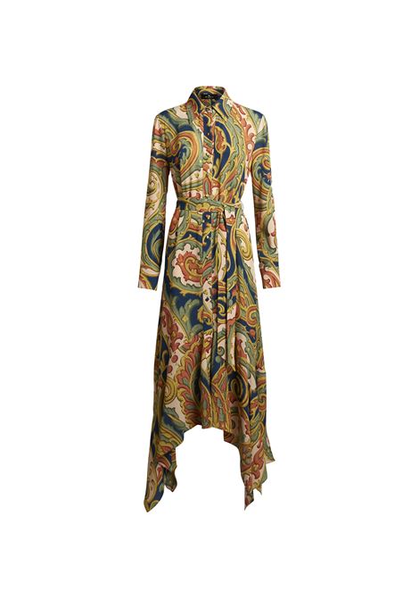 Shirt Dress In Navy Blue Printed Silk  ETRO | WRHA0239-99SA470X0883