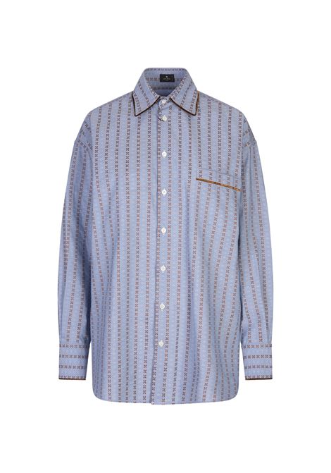 ETRO Camicia Jacquard Azzurra - ETRO