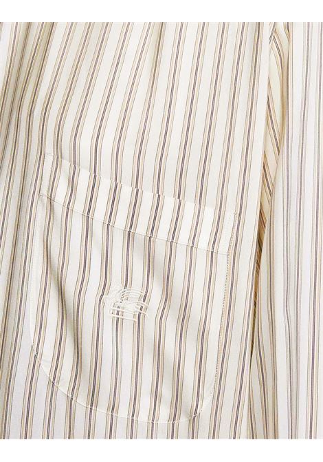 Beige Striped White Silk Oversized Shirt With Logo ETRO | WRIA0028-99TR150S8452