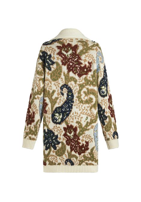 Beige Jacquard Knitted Maxi Cardigan ETRO | WRKE0162-AQ033X0820