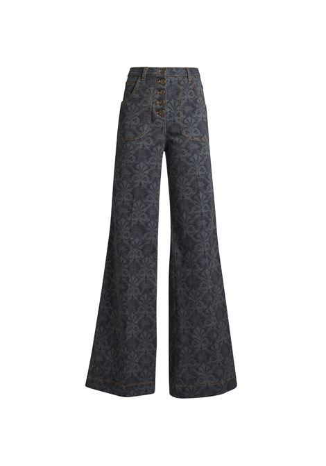 ETRO Jeans Flare Grigi Con Stampa - ETRO