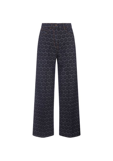 Dark Blue Denim Wide Leg Jeans With Iconic Pattern ETRO | WRNB0013-99TJ529F0213