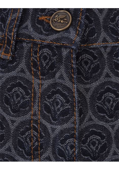 Dark Blue Denim Wide Leg Jeans With Iconic Pattern ETRO | WRNB0013-99TJ529F0213