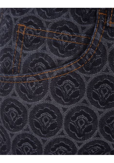 Jeans a Gamba Larga In Denim Blu Scuro Con Iconico Motivo ETRO | WRNB0013-99TJ529F0213