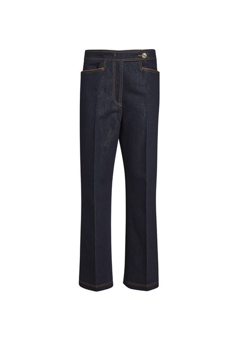 Indigo Crop Jeans With Metallic Texture ETRO | WRNB0017-AD177S9000