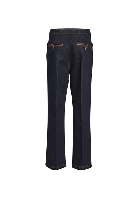 Indigo Crop Jeans With Metallic Texture ETRO | WRNB0017-AD177S9000