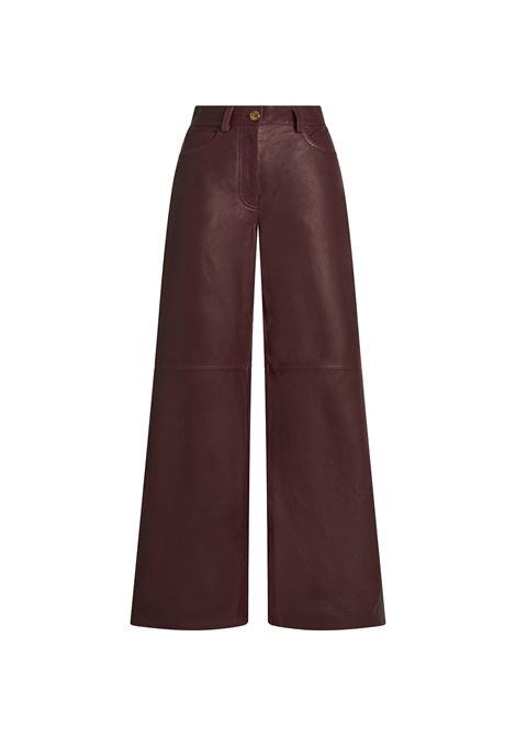 Burgundy Nappa Leather Baggy Trousers ETRO | WROC0003-AP009M2762