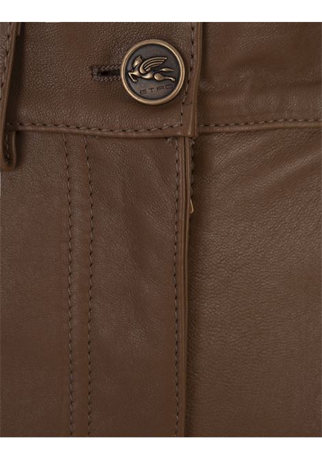 Brown Nappa Leather Baggy Trousers ETRO | WROC0003-AP009M3859