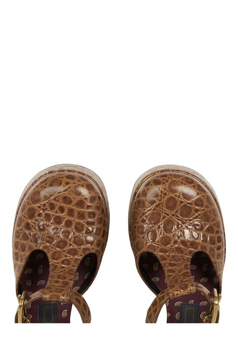 Light Brown Printed Leather Mary Jane Platform Sandals ETRO | WS4R0001-AP229M0469