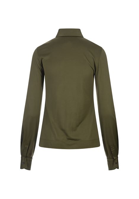 Olive Green Silk Jersey Shirt FABIANA FILIPPI | CAD214F332D63900006157