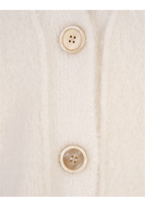 Cardigan In Seta e Cashmere Bianco FABIANA FILIPPI | MAD214F034I90000000142