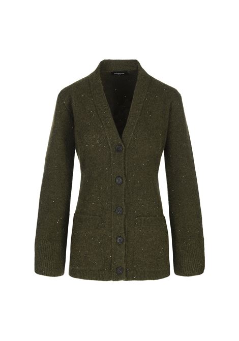 Cardigan Slim Fit Verde Con Paillettes FABIANA FILIPPI | MAD214F0650000D2966157