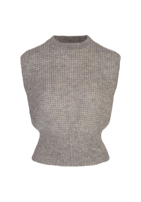 Gilet In Misto Mohair Grigio FABIANA FILIPPI | MAD214F095D72300008132