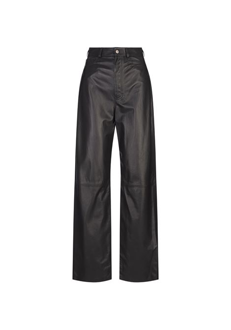 Black Leather Straight Leg Trousers FABIANA FILIPPI | PLD224F404L06800008187