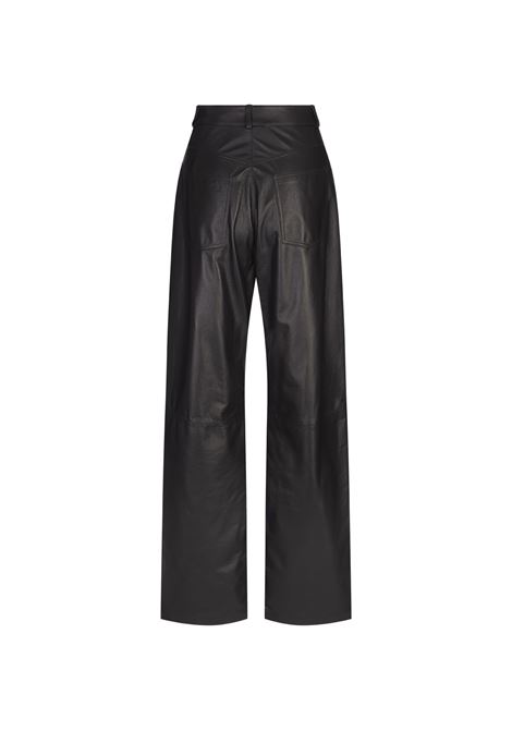 Black Leather Straight Leg Trousers FABIANA FILIPPI | PLD224F404L06800008187