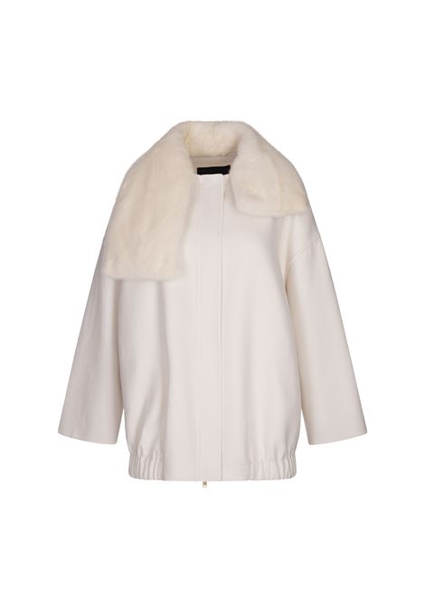 White Cashmere Caban With Mink Fur FABIANA FILIPPI | PLD224F713L08400000142