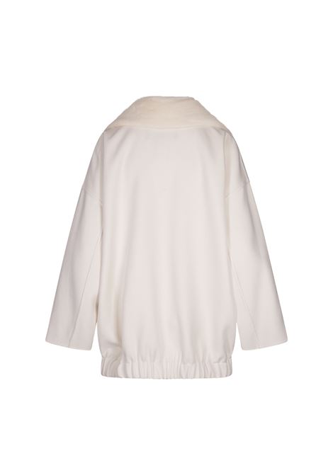 White Cashmere Caban With Mink Fur FABIANA FILIPPI | PLD224F713L08400000142