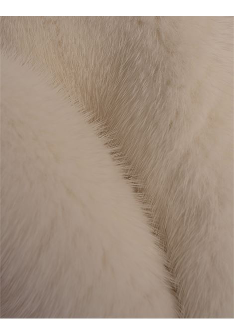 Caban In Cashmere Bianco Con Pelliccia Visone FABIANA FILIPPI | PLD224F713L08400000142