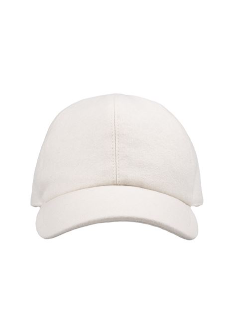 White Cashmere Felt Baseball Hat FEDELI | 008010001-TALCO