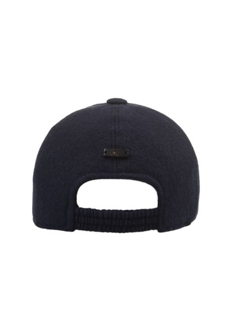 Dark Blue Cashmere Felt Baseball Hat FEDELI | 008010008-BLUE SCURO